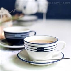北欧咖啡杯套装 英式现代茶具茶杯碟套装 陶瓷红茶杯下午茶