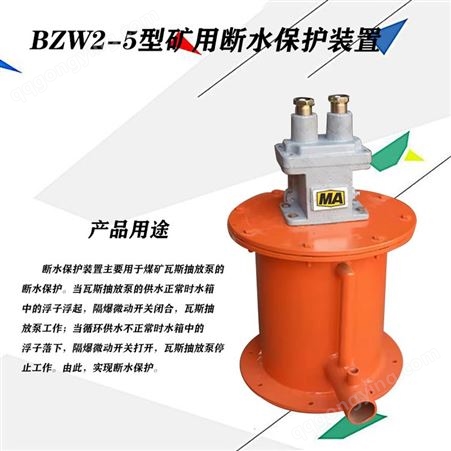 BZW2-5型煤矿井下用断水保护装置有证 运动部分为直动式