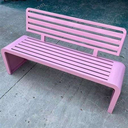 013公园椅户外休闲不锈钢创意靠背长椅小区园林景区创意长条凳子合信