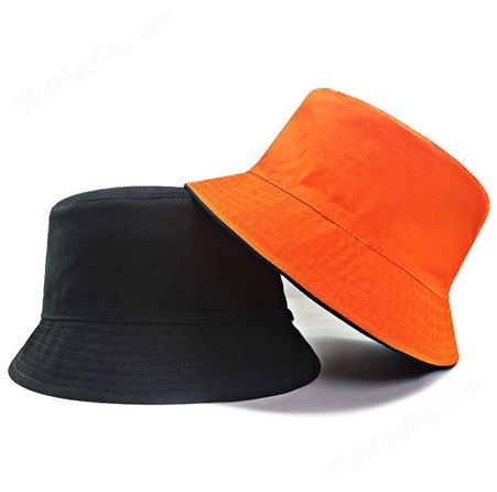 定制双面戴渔夫帽刺绣印花加厚纯色盆帽子logo日系遮阳帽