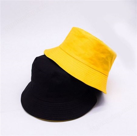 定制双面戴渔夫帽刺绣印花加厚纯色盆帽子logo日系遮阳帽