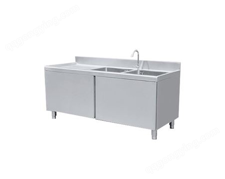 双星水槽 不锈钢 加厚耐用 商用三连池 洗菜水池套装