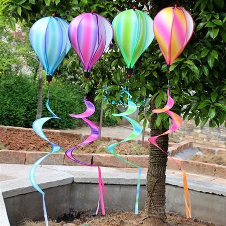 新款户外热气球风转云彩热气球彩虹七彩风车景区楼盘园林装饰批发