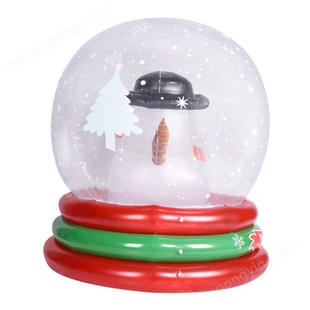 厂家批发亚马逊圣诞节充气雪花球气模LED灯圣诞户外庭院装饰用品