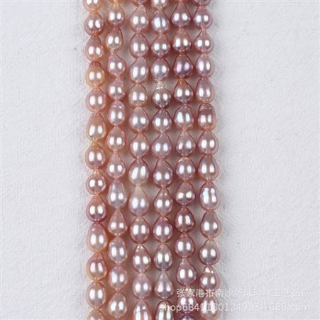 6-8mm巴洛克水滴串天然淡水养殖珍珠串DIY饰品配件半成品串