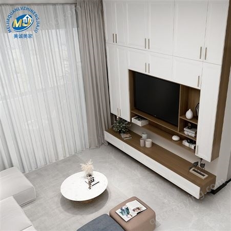 美诚美家全铝家具防潮耐用量尺设计安装一体化定制铝制电视柜