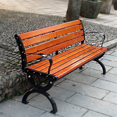 公园椅户外铁艺靠背长椅子休闲长凳子防腐木塑木室外庭院广场实木