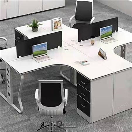 财务桌 员工桌 办公桌椅定制 员工钢架工位 6人屏风桌 款式齐全