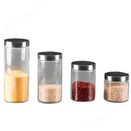 鸿皓 定制多规格玻璃密封罐带盖透明茶叶罐五谷杂粮储物罐
