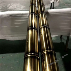 厂家不锈钢管 201异型管 304仿真竹节管 拉丝面楼梯竹纹管76-102