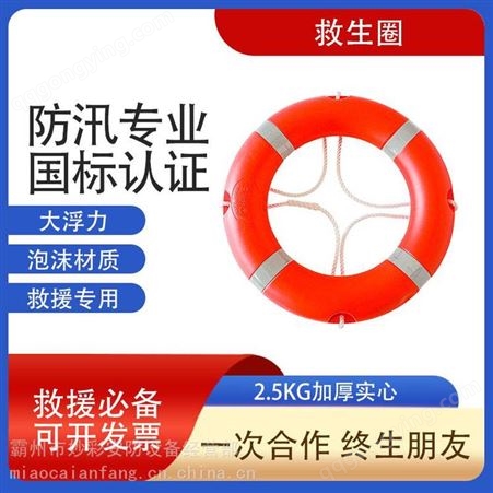 成人游泳泡沫圈防汛船用救生圈2.5KG加厚实心塑料圈