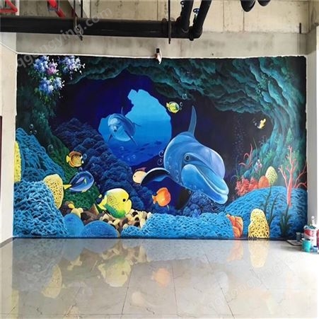 广州从化创意墙绘,荧光画,儿童房彩绘,停车场彩绘