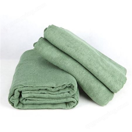 救灾物资军绿纯棉毛巾被学生空调毛巾毯应急救灾毛巾盖毯汛利