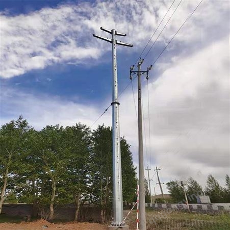 110KV热浸锌12-35米高压架线钢电杆 圆管塔钢管杆