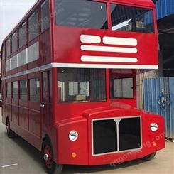 威四方大型英伦双层餐车模型 巴士车模型厂家 支持定制