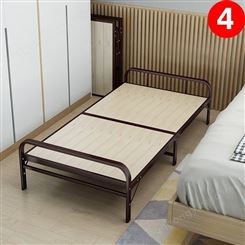 单人折叠床出租房简易午睡小床宿舍1米铁架陪护床硬板床本色