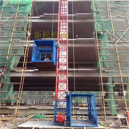 建筑施工升降机 载货2000kg单柱双笼施工电梯 工地外墙物料提升机
