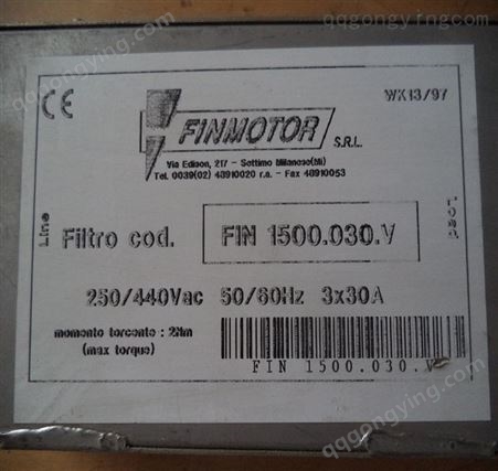 FINMOTOR谐波滤波器FIN230SP001M