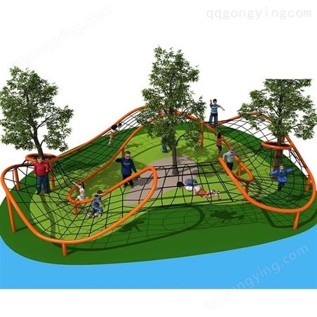 绳网攀爬儿童组合滑梯厂大型无动力游乐设备公园小区园林景观提升